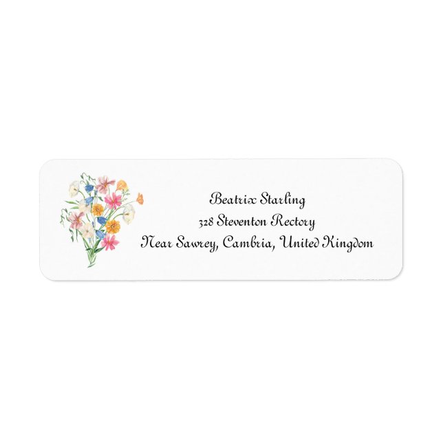 Étiquette Cosy labes d'adresse de retour. (Devant)