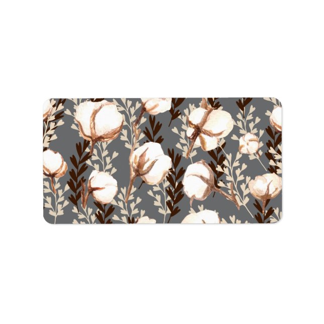 Étiquette Coton Plante Motif gris (Devant)