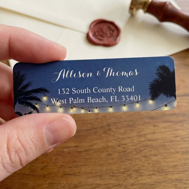 Étiquette Coucher de soleil d'été Palm Beach (Créateur téléchargé)