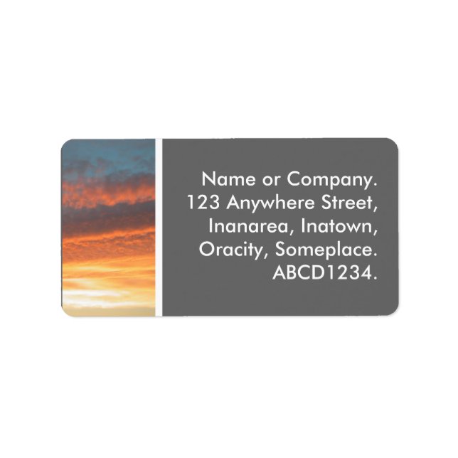 Étiquette Coucher du soleil (Devant)