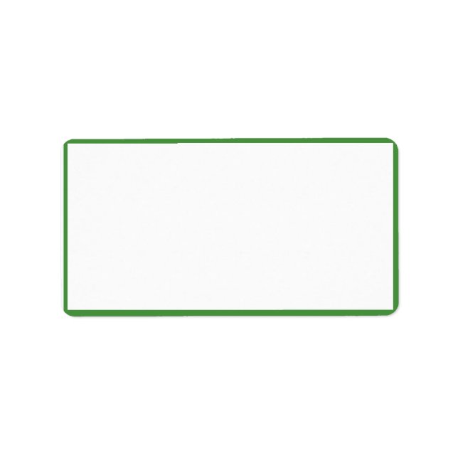 Étiquette Couleur blanche avec des bordures vert mince (Devant)