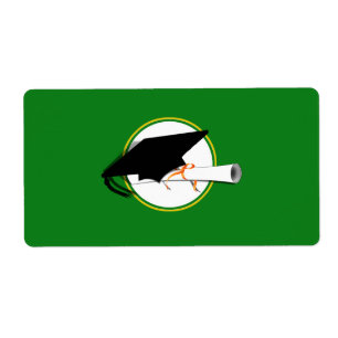 Étiquette Couleur Casquette de grade avec couleurs de l'écol