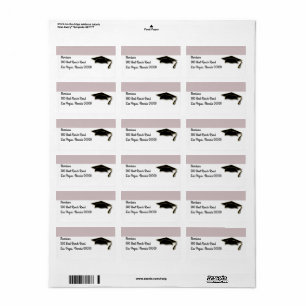 Étiquette Couleur de l'école Noir Monogramme de diplôme