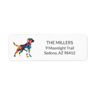 Étiquette Couleur Personnalisée Adresse de Retour de Chien C