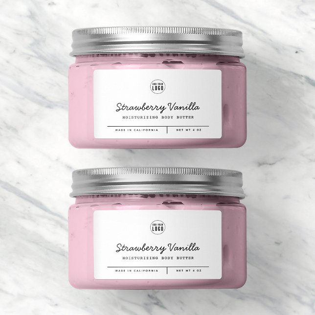 Étiquette Couleur personnalisée Ajouter le logo Lignes de sc (Créateur téléchargé)