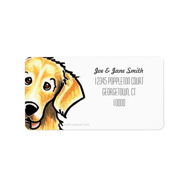 Étiquette Couleur personnalisée Golden Retriever (Devant)