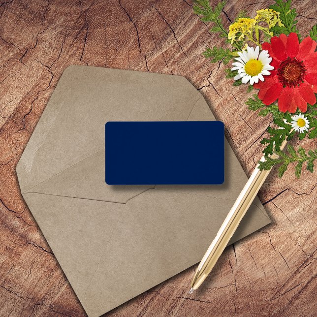 Étiquette Couleur solide Indigo de la marine | Classique et  (Créateur téléchargé)