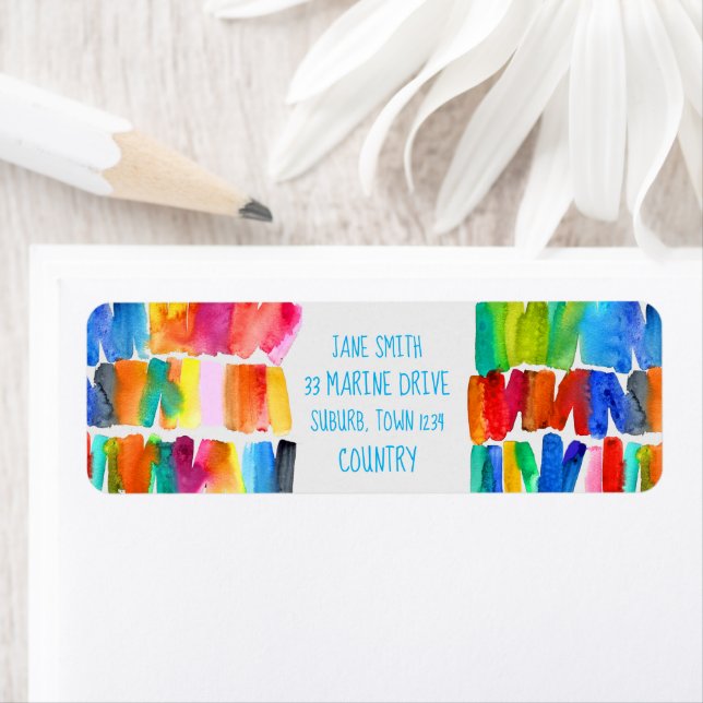 Étiquette Couleurs abstraites modernes couleur anti-émeute c (En situation)