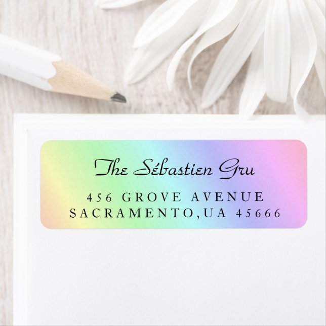 Étiquette Couleurs arc-en-ciel (En situation)