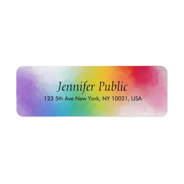 Étiquette Couleurs arc-en-ciel modernes personnalisées Modèl (Devant)