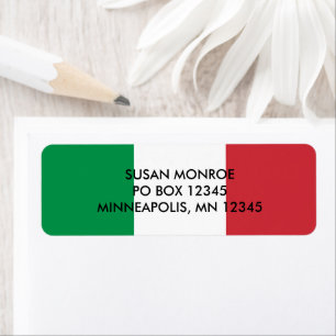 Étiquette Couleurs du drapeau italien vert blanc et rouge
