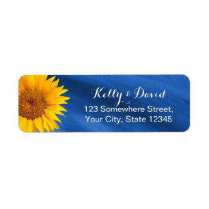 Étiquette Country Sunflower Royal Blue Mariage