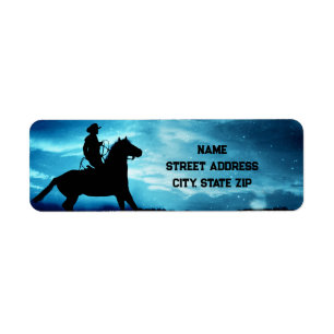 Étiquette Country Western Cowboy et Horse Adresse de retour
