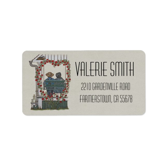 Étiquette Couple Amish Sur Le Porc (Devant)