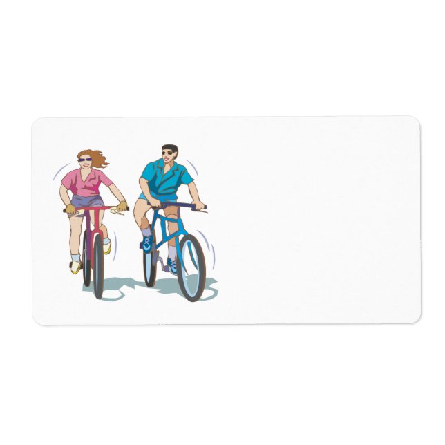 Étiquette Couple cycliste (Devant)