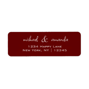 Étiquette Couples Simple Minimal Informel Décontracté Rouge