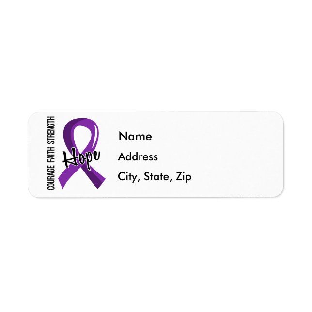 Étiquette Courage foi espoir 5 cancer pancréatique (Devant)