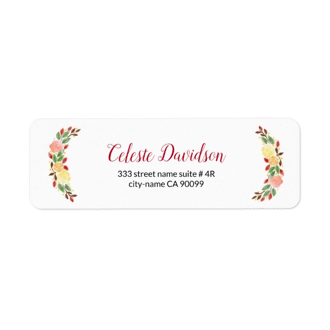 Étiquette Courbe de fleurs des deux côtés (Devant)