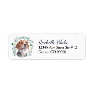 Étiquette Couronne de chien Beagle Adresse de retour