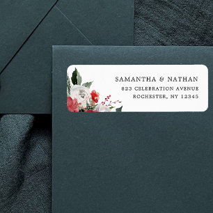 Étiquette Couronne de Noël   Floral Holiday Mariage