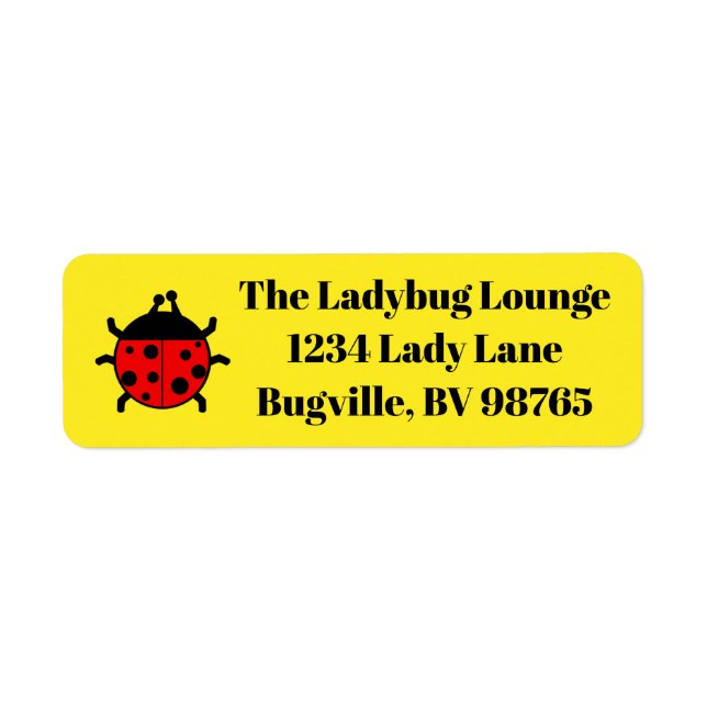 Étiquette Courrier professionnel personnalisé joyeux Ladybug (Devant)