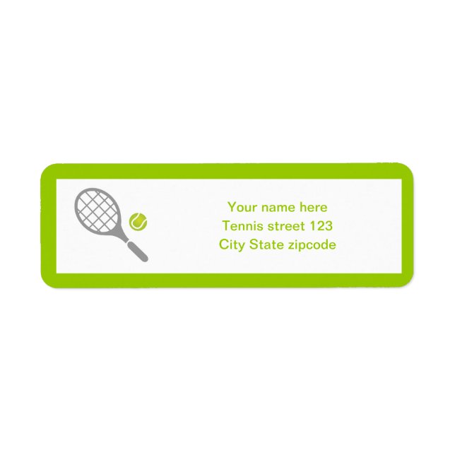 Étiquette Coutume de raquette et de boule de tennis (Devant)