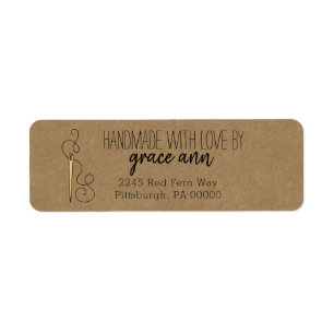 Étiquette Couture rustique Needle Kraft Adresse de retour
