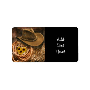 Étiquette Cowboy Casquette Grange Lasso Paille Bale Tourneso