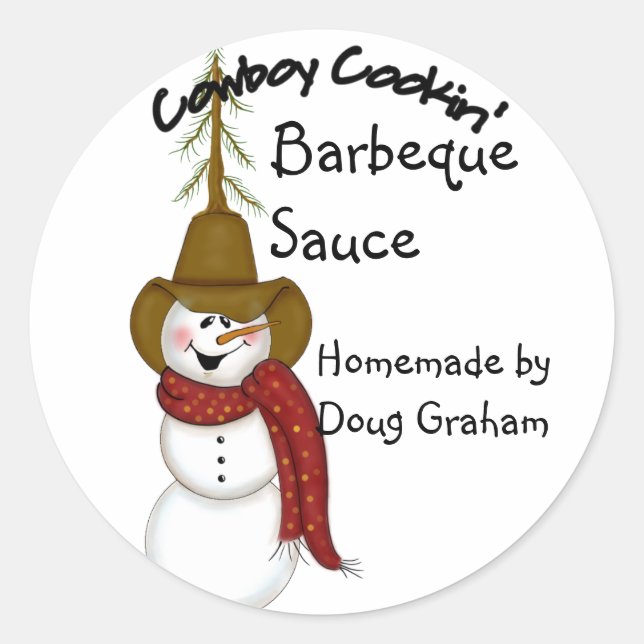 Étiquette Cowboy Snowman (Devant)