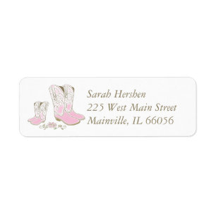 Étiquette Cowgirl Baby shower Pays Western Rose Girl