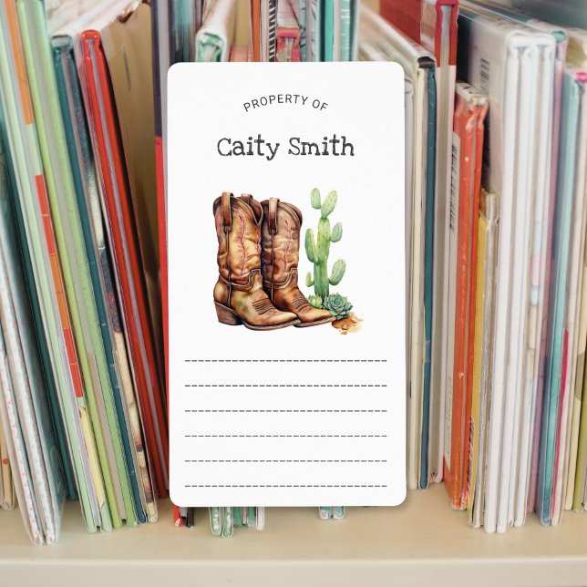 Étiquette Cowgirl Boots cactus propriété de (Créateur téléchargé)