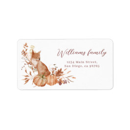 Étiquette Cozy Autumn Terracotta Baby Fox Pumpkin Modern