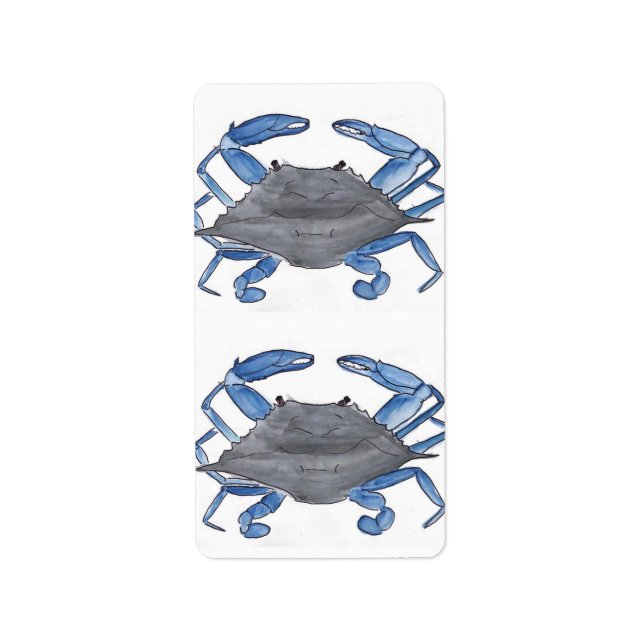 Étiquette Crabe bleu (Devant)