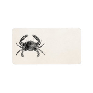 Étiquette Crabes vintages Crabes antiques Modèle personnalis
