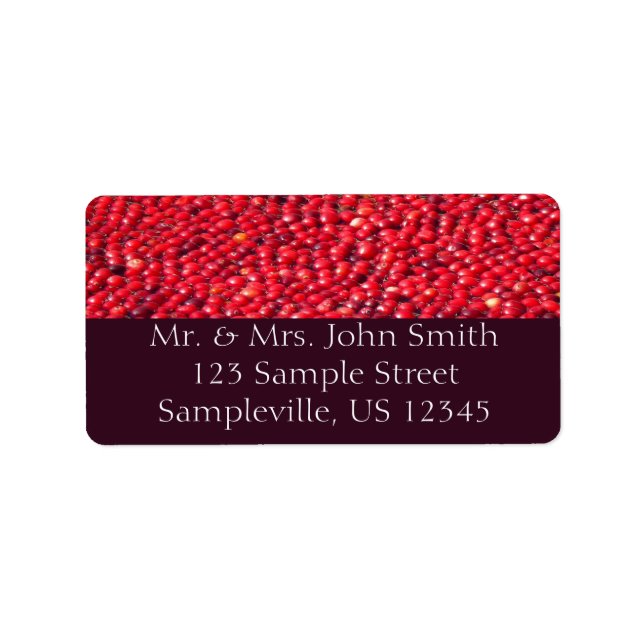 Étiquette Cranberries Festive Rouge (Devant)