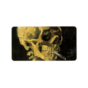 Étiquette Crâne avec cigarette brûlante par Vincent van Gogh