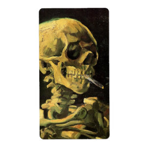 Étiquette Crâne avec cigarette brûlante par Vincent van Gogh