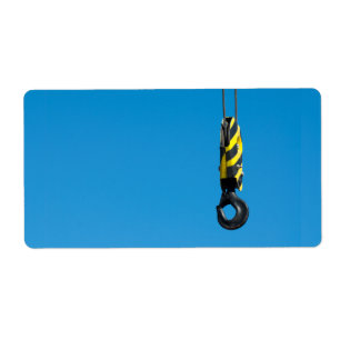 Étiquette Crane hook with yellow and black stripes hang