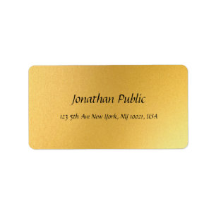 Étiquette Creative Script Gold Template Modern Address