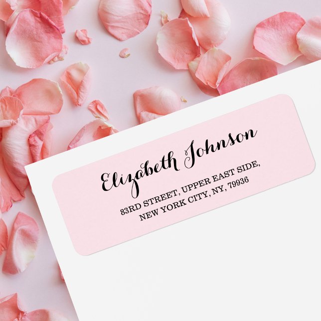 Étiquette Créer une adresse de retour moderne élégante rose  (Create Custom Modern Elegant Pink Return Address Label)