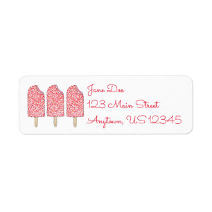 Étiquette Crème glacée aux fraises roses Eclair Popsicles Ét