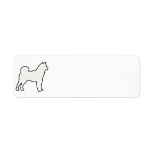 Étiquette Crème silhouette de Shiba Inu