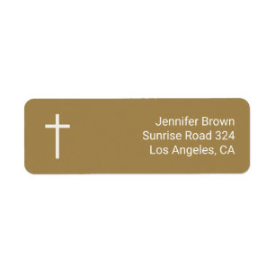 Étiquette Croix chrétienne   Or