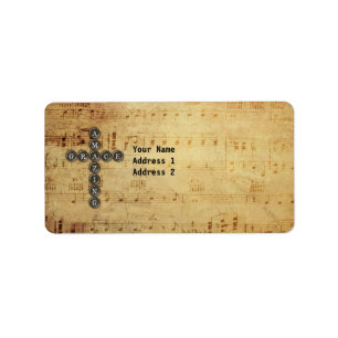 Étiquette Croix de grâce Extraordinaire sur feuille de musiq