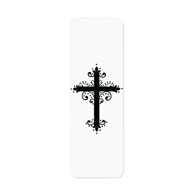 Étiquette Croix de religion avec un ornement (Devant)