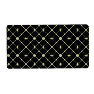 Étiquette Croix d'or sur Modèle noir