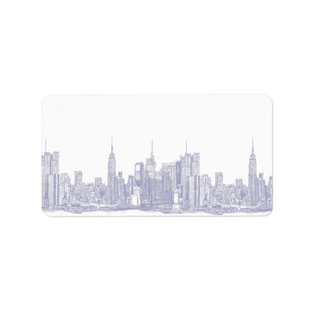 Étiquette Croquis NYC en bleu clair (Devant)