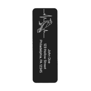 Étiquette Crow moderne & fréquence cardiaque, minimaliste, H