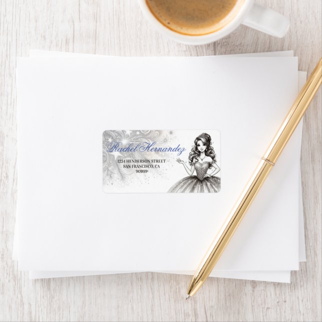 Étiquette Crystal Quinceañera (En situation)