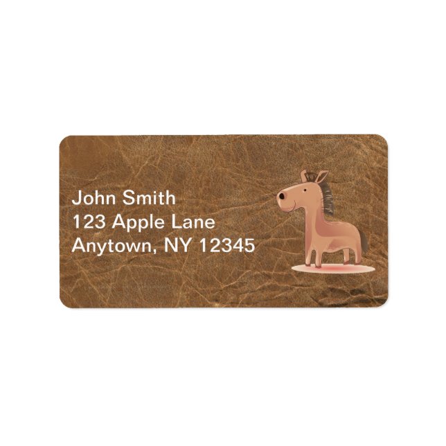 Étiquette Cuir avec adresse de cheval (Devant)